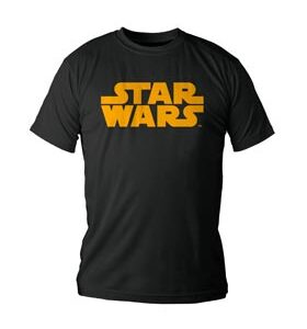 Camiseta negra Star Wars Logo Amarillo
