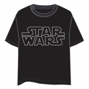 Camiseta negra Star Wars Logo blanco
