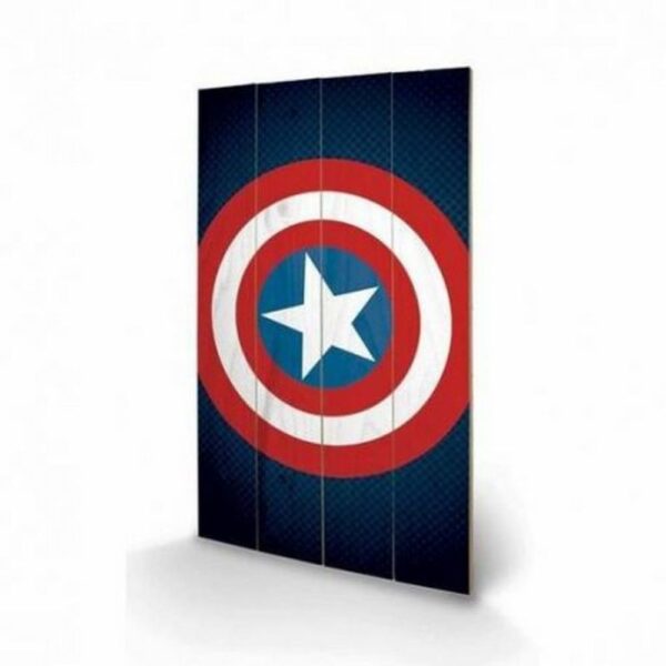 Cuadro grande madera 45X76 Marvel Captain America Shield