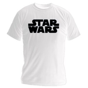 Camiseta blanca Star Wars Logo negro