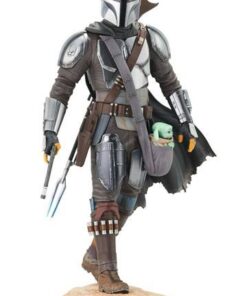 Star Wars The Mandalorian Estatua Premier Collection 1/7 The Mandalorian with The Child 25 cm