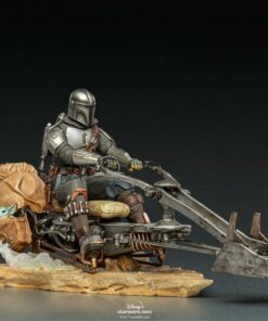 Star Wars The Mandalorian Estatua 1/10 Deluxe Art Scale Mandalorian on Speederbike 18 cm - Imagen 3