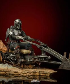 Star Wars The Mandalorian Estatua 1/10 Deluxe Art Scale Mandalorian on Speederbike 18 cm - Imagen 9