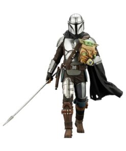 Star Wars The Mandalorian Estatua ARTFX 1/10 Mandalorian & Grogu with Beskar Staff 18 cm