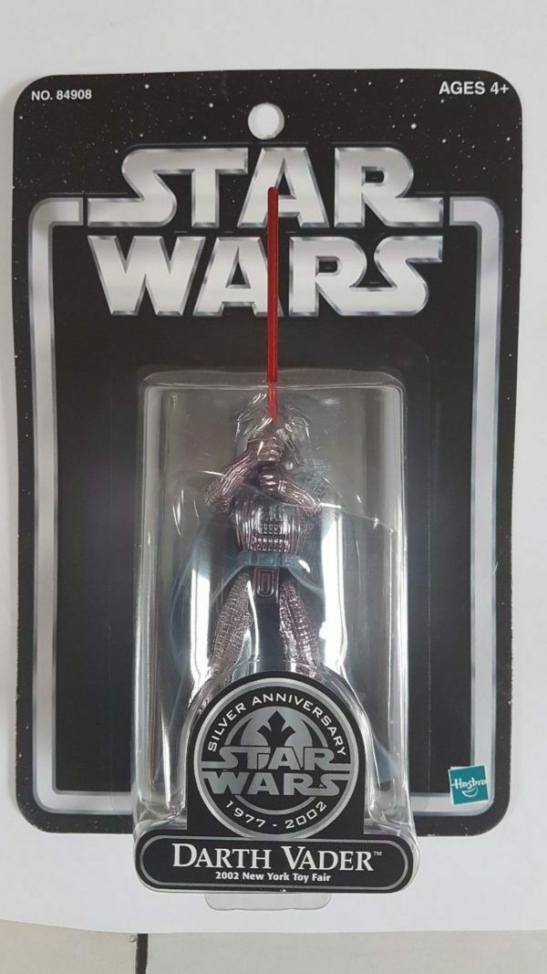 Figura Darth Vader Star Wars Silver 2002 Toy Fair Rare MOC MINT SEALED
