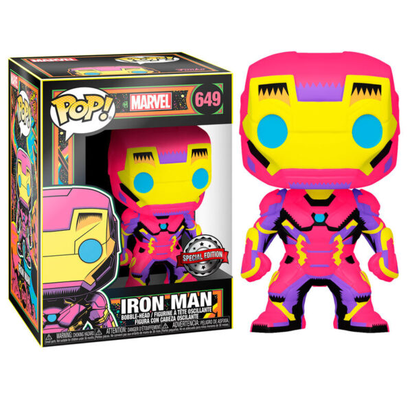 Figura POP Marvel Iron Man Black Light Exclusive 649
